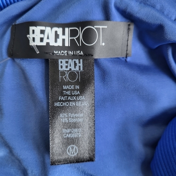 New Beach Riot Nia Asymetrical One Shoulder Tie Deep Ocean Swimsuit NWOT Medium - Picture 13 of 14